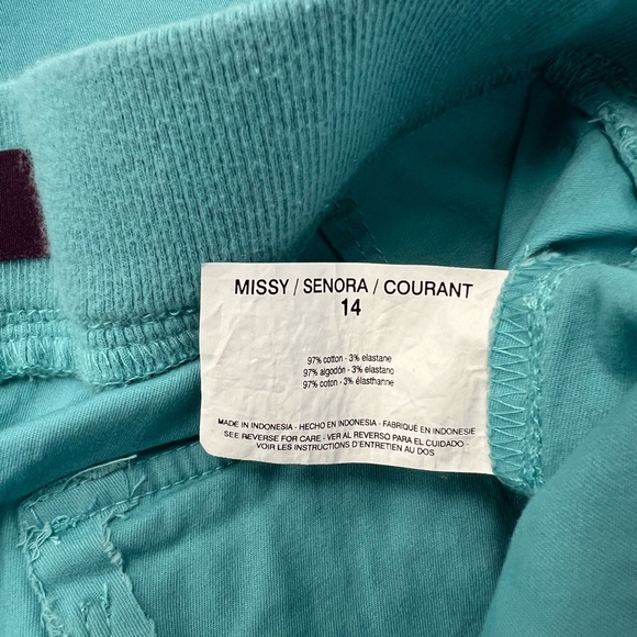 Gloria Vanderbilt Teal Women's Shorts Sz 14 - Picture 6 of 6